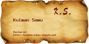 Kulman Samu névjegykártya